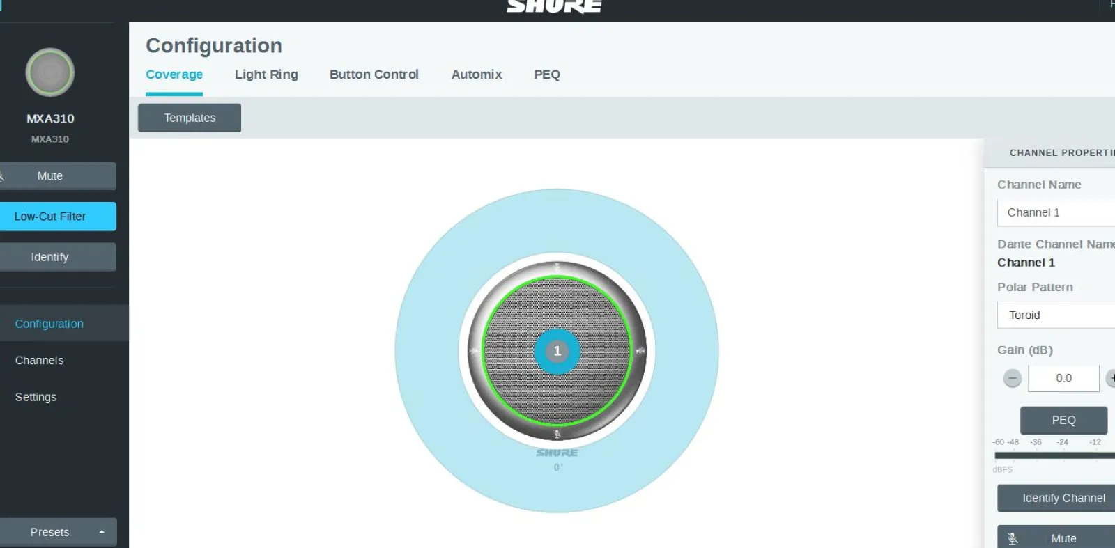Online Shure MXA310